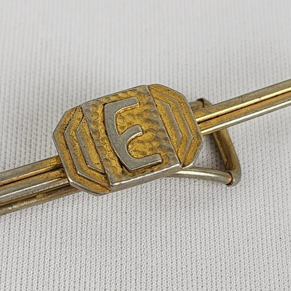 Vintage Initial E Gold Tone Tie Money Clip - Picture 2 of 5